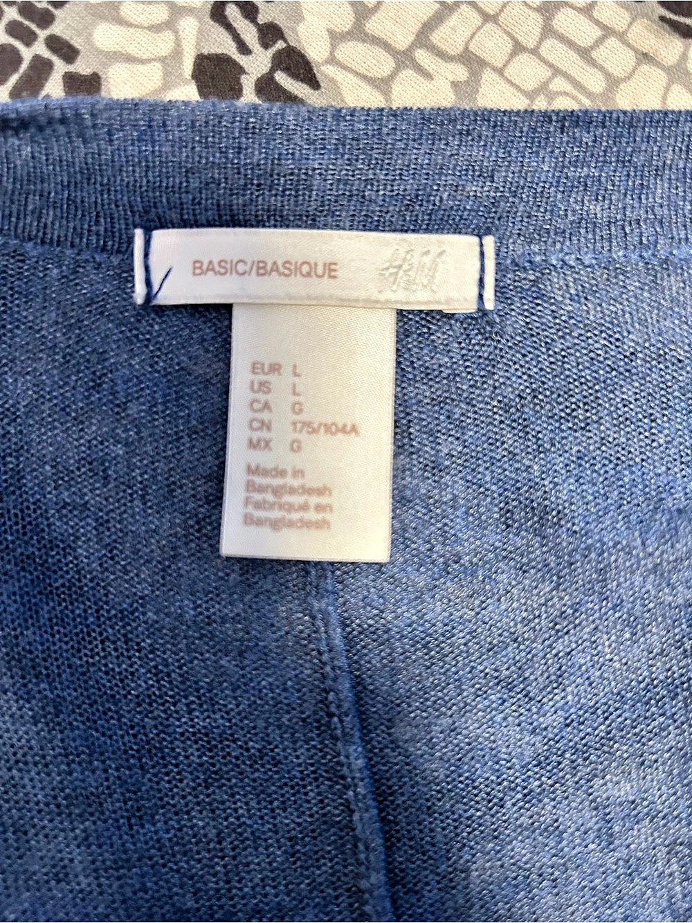 H&M Basic Open Front Cardigan Blue Large - Picture 3 of 4